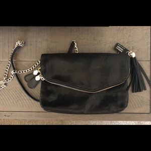Black leather dressy handbag